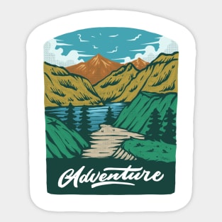 Mountain Adventure Badge Design Sticker